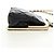 CHANEL Pochette à bandoulière Chain Evening Bag en peau d'agneau Noir Or CC Auth 184385SV Doré - vue 5