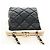 CHANEL Pochette à bandoulière Chain Evening Bag en peau d'agneau Noir Or CC Auth 184385SV Doré - vue 6