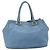 Bolsa Tote PRADA de couro 2way Azul Ouro Auth 185152A Dourado - vista 2