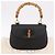 Borsa a mano GUCCI Bamboo in pelle nera e oro Auth 183361V Nero D'oro - vista 26