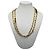 Collana Sautoir Givenchy Vintage con logo GG in smalto nero / marrone e catena dorata D'oro - vista 2