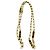 Collana Sautoir Givenchy Vintage con logo GG in smalto nero / marrone e catena dorata D'oro - vista 3