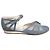 Autre Marque Sandali in denim blu e pelle con intagli