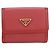 Cartera de piel de becerro roja de dos pliegues Prada