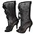 Botas Chanel de rede pretas com laços Preto