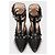 NWB Eleganti Gucci Sandali con zeppa in pelle nera con borchie Mis. 39 Usato - vista 2