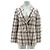 Maje Blazer tartan ecru blu navy arancione Beige