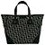 Christian Dior Trotter Muster Canvas Leder Tote Bag Schwarz