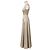 Vera Wang Couture Satin Abendkleid Blassgold Golden - Ansicht 2