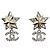 Orecchini Chanel C23S ABA907 Coco Mark Rhinestone Strass Stella Crystal Swing Argento D'oro