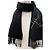 Hermès Stola in cashmere e pelle nera Hermes Nero - vista 3