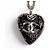 Collana in pizzo Chanel C24K Coco Mark Heart Nero Argento