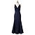 Vera Wang Abito da sera in raso blu navy con allacciatura Blu scuro