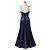 Vera Wang Abito da sera in raso blu navy con allacciatura Blu scuro - vista 3