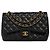 Timeless Borsa Chanel Classic Double Flap Jumbo in pelle nera Nero