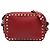 Borsa a tracolla Valentino in pelle di vitello granulata Rockstud rossa Rosso