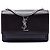 Saint Laurent Borsa a tracolla Sunset in pelle di vitello monogrammata marrone Small Marrone scuro