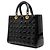 Lady Dior Cannage in vernice nero, grande - vista 2