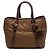 Borsa Prada Marrone Vitello Daino con bordi in Tessuto Cachi