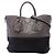 Tote convertibile in pelle di cervo bicolore grigia Prada con zip laterale Marrone Grigio antracite