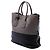 Tote convertibile in pelle di cervo bicolore grigia Prada con zip laterale Marrone Grigio antracite - vista 2