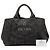Prada Black Denim Canapa Logo Tote Schwarz - Ansicht 7