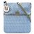 Fendi Blue Zucchino Coated Canvas Forever Crossbody Blau Hellblau