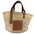 Borsa a mano in pelle e rafia marrone Loewe