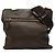 Borsa a tracolla in pelle marrone scuro Prada