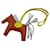 Hermès Hermes Rodeo PM Horse Strap Keychain Charm Brown Yellow  - view 1
