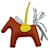 Hermès Hermes Rodeo PM Horse Strap Keychain Charm Brown Yellow  - view 2