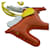Hermès Hermes Rodeo PM Horse Strap Keychain Charm Brown Yellow  - view 6