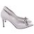 Décolleté Bow Chain dettagliate in pelle grigia Casadei Grigio
