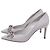 Décolleté Bow Chain dettagliate in pelle grigia Casadei Grigio - vista 4