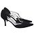 Stuart Weitzman Verzierte T-Riemen D'Orsay Pumps aus schwarzem Satin