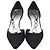 Stuart Weitzman Verzierte T-Riemen D'Orsay Pumps aus schwarzem Satin - Ansicht 2