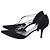 Stuart Weitzman Verzierte T-Riemen D'Orsay Pumps aus schwarzem Satin - Ansicht 5