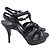 Yves Saint Laurent Sandali con plateau glitterati Tribute di Saint Laurent in scamosciato nero