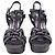 Yves Saint Laurent Sandali con plateau glitterati Tribute di Saint Laurent in scamosciato nero - vista 2