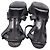 Yves Saint Laurent Sandali con plateau glitterati Tribute di Saint Laurent in scamosciato nero - vista 8