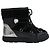 Botas de neve Moncler Stephanie em couro preto