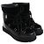 Botas de neve Moncler Stephanie em couro preto - vista 4