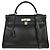 Hermès Bolso Kelly Hermes Black Box Calf con Herrajes de Paladio 32 Negro