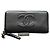 Chanel Long Wallet aus schwarzem Leder