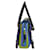 Gianni Versace Couture Carla Handtasche - Wildleder & Lackleder Braun Blau Grün Lila  - Ansicht 4
