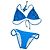 Autre Marque Bikini a Triangolo Katia Blu con Rose e Paillettes