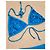Autre Marque Bikini a Triangolo Katia Blu con Rose e Paillettes - vista 2