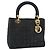Borsa Christian Dior Lady Dior Canage in tela nera e oro Autentica ep14827