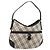 Borsa a Spalla BURBERRY Nova Check in Tela e Pelle Beige Argento Auth ka4754V