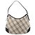 Borsa a Spalla BURBERRY Nova Check in Tela e Pelle Beige Argento Auth ka4754V - vista 2